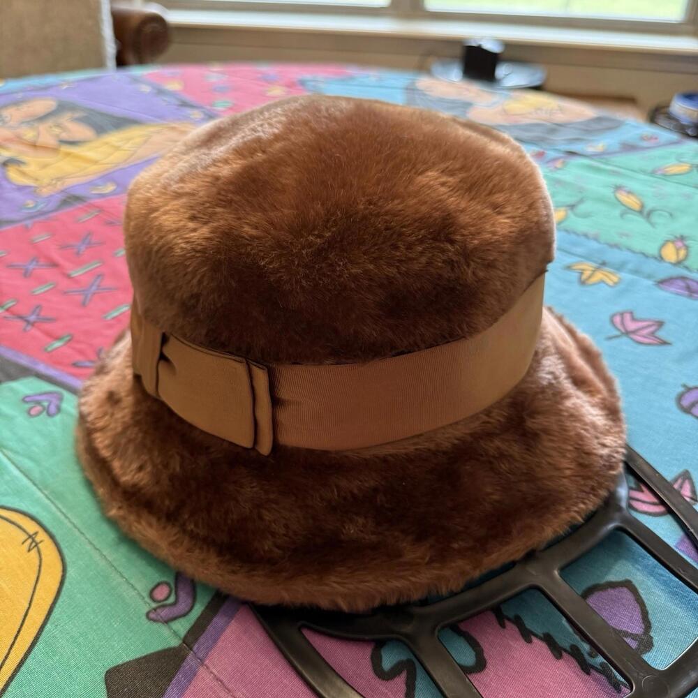 Vintage‎ 60s/70s RARE Jan Leslie Brown Custom Fur Bucket Hat Caribou Austria